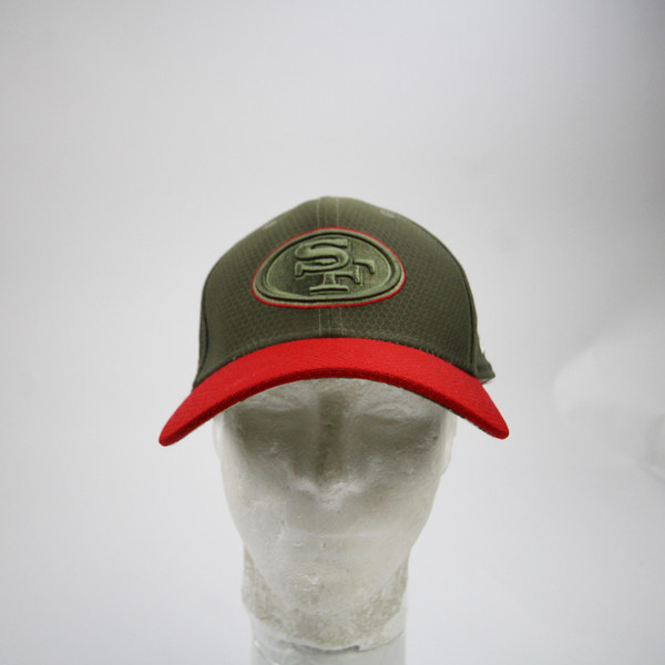 San Francisco 49ers New Era 39thirty Fitted Hat Unisex Olive/Red Used MD/LG-HATS-015553