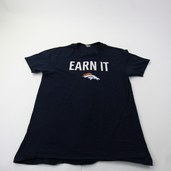 Denver Broncos Next Level Short Sleeve Shirt Men's Navy Used L-TOPS-169779