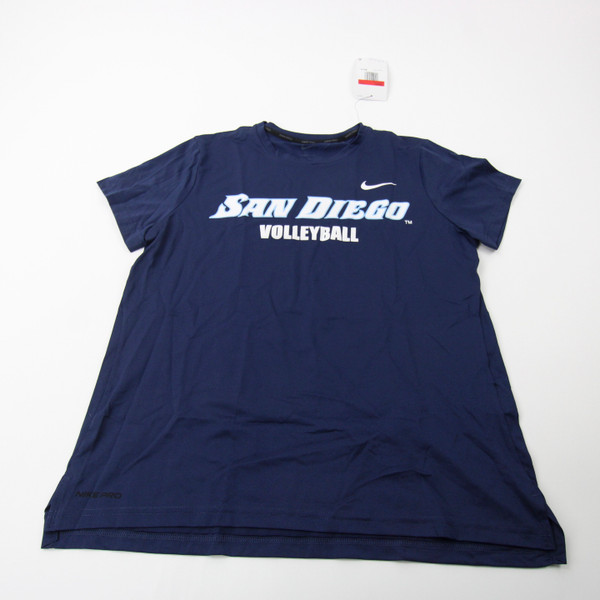 San Diego Toreros Nike Pro Dri-Fit Short Sleeve Shirt Women's Navy New L-TOPS-169788