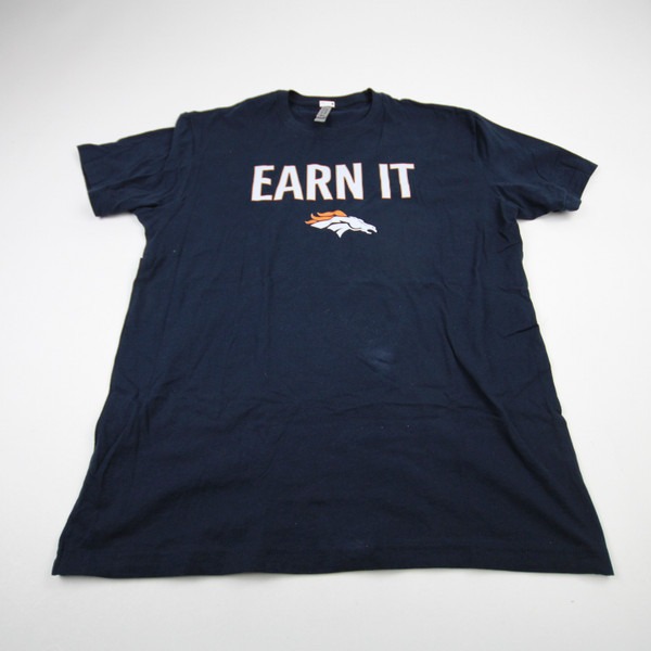 Denver Broncos Next Level Short Sleeve Shirt Men's Navy Used L-TOPS-169976