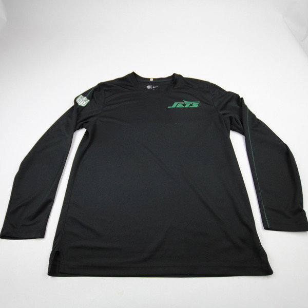 New York Jets Nike NFL On Field Dri-Fit Long Sleeve Shirt Men's Black Used L TOPS-169965