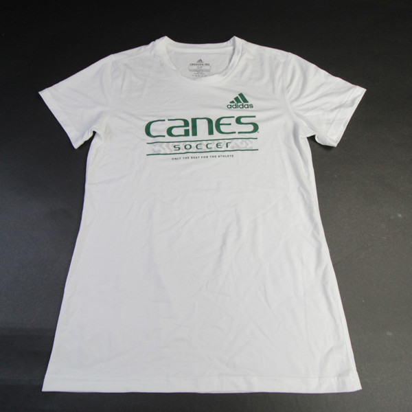 Miami Hurricanes adidas Creator Short Sleeve Shirt Women's White New M-TOPS-165782