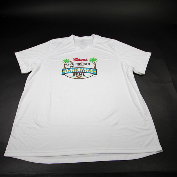 Miami RedHawks adidas Short Sleeve Shirt Men's White Used XXL TOPS-170388
