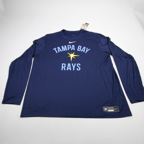 Tampa Bay Rays Nike MLB Authentic Nike Tee Long Sleeve Shirt Men's Navy New 2XL-TOPS-171603