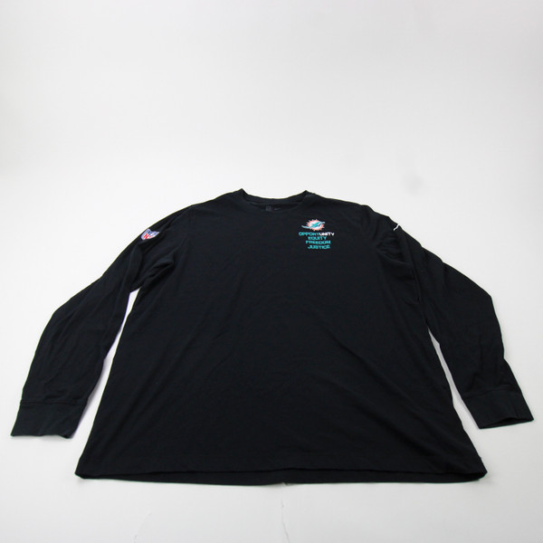 Miami Dolphins Nike NFL On Field Long Sleeve Shirt Men's Black Used XXL TOPS-171475