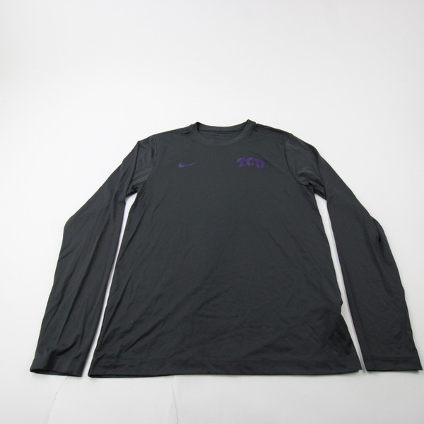 TCU Horned Frogs Nike Dri-Fit Long Sleeve Shirt Men's Gray New-TOPS-171701