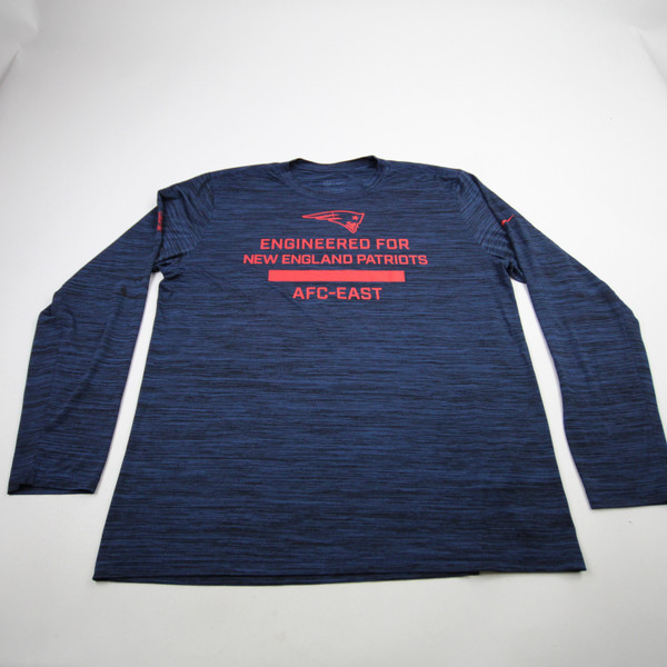 New England Patriots Nike NFL On Field Nike Tee Long Sleeve Shirt Men's Used Navy/Heather XL-TOPS-172167
