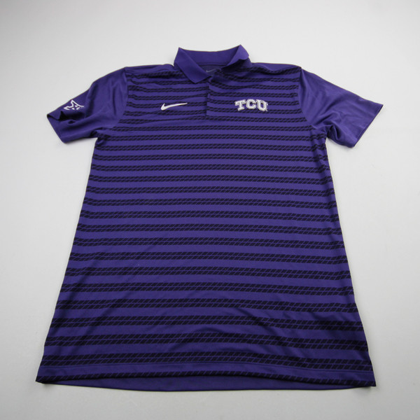 TCU Horned Frogs Nike Polo Men's Purple/Striped Used-TOPS-172448