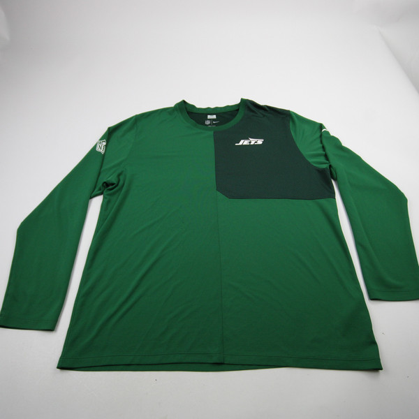 New York Jets Nike NFL On Field Long Sleeve Shirt Men's Green Used XXL TOPS-171775