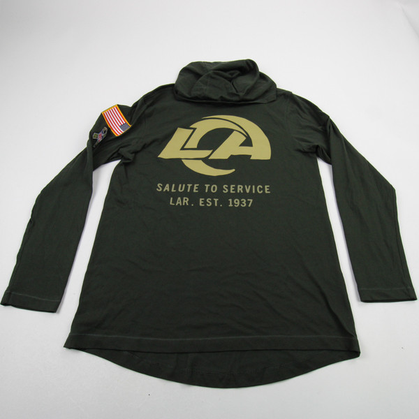LA Rams Nike NFL On Field Long Sleeve Shirt Men's Olive Used M-TOPS-172687