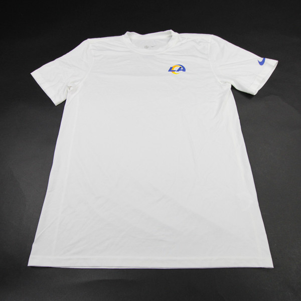 LA Rams Nike NFL On Field Dri-Fit Short Sleeve Shirt Men's White Used M TOPS-171658