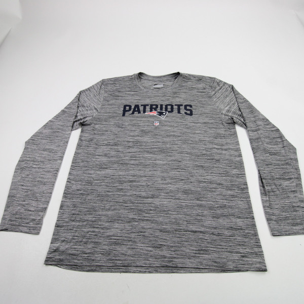 New England Patriots Nike NFL On Field Long Sleeve Shirt Men's Used Dark Gray/Heather L-TOPS-173305