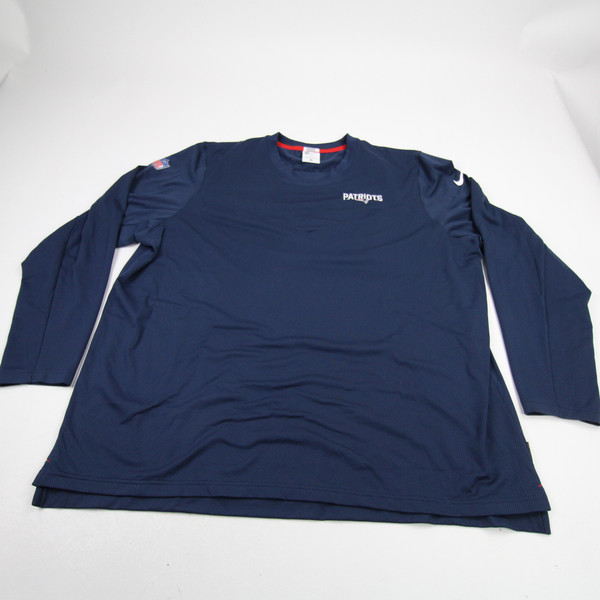New England Patriots Nike NFL On Field Long Sleeve Shirt Men's Navy Used 3XL-TOPS-173087