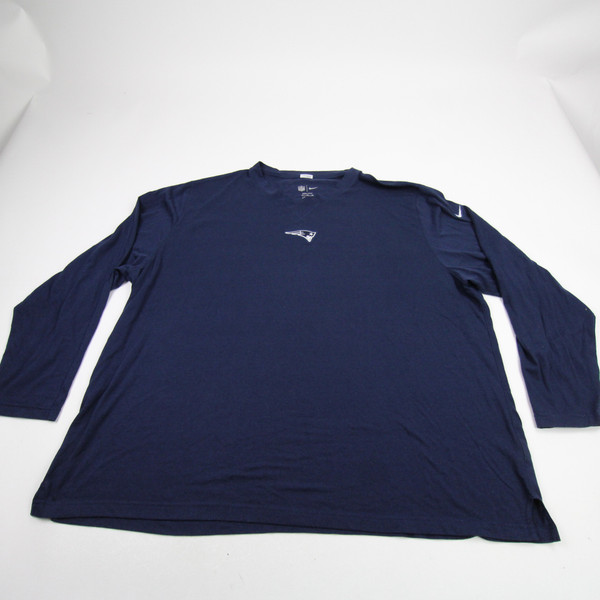 New England Patriots Nike NFL On Field Long Sleeve Shirt Men's Navy Used 4XL-TOPS-173104