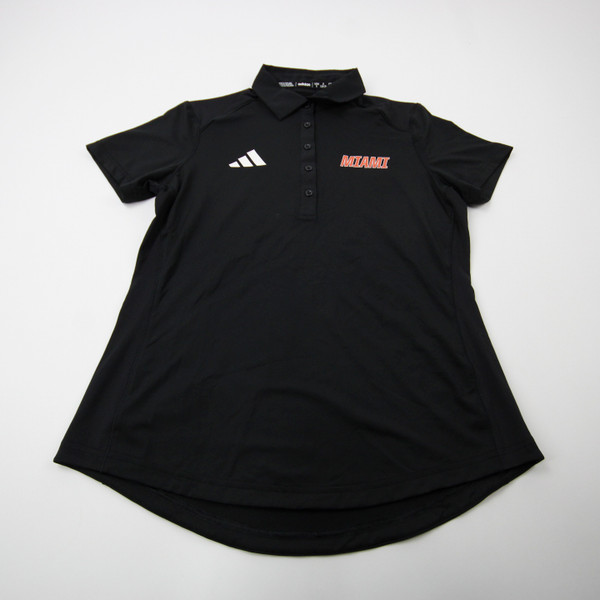 Miami Hurricanes adidas Polo Women's Black New without Tags S TOPS-173374