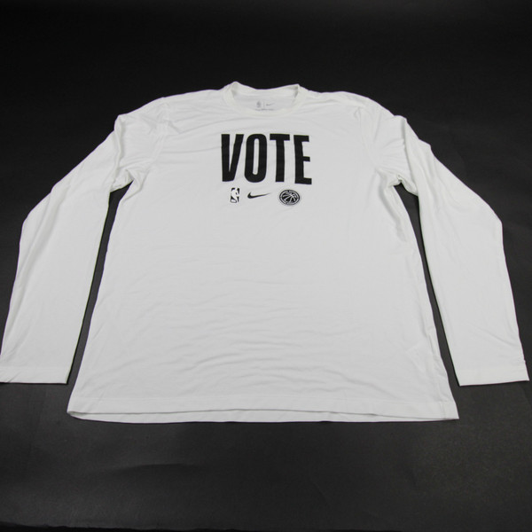 Nike NBA Authentics Long Sleeve Shirt Men's Off-White Used Multiple Sizes TOPS-172460