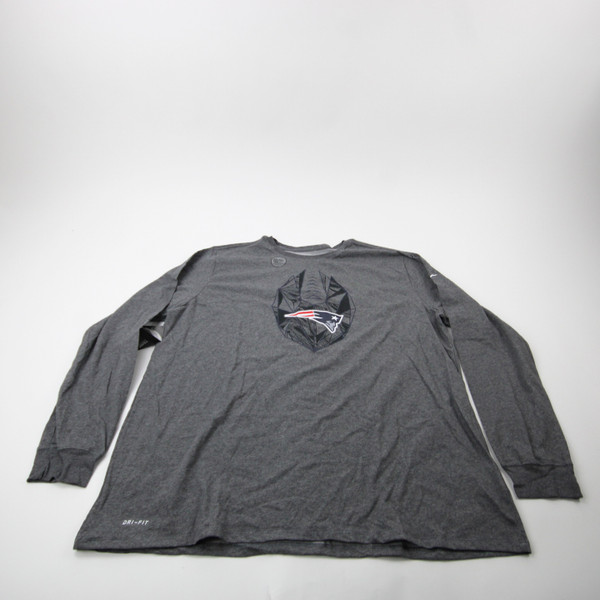 New England Patriots Nike NFL On Field Long Sleeve Shirt Men's Dark Gray New 3XL-TOPS-173186