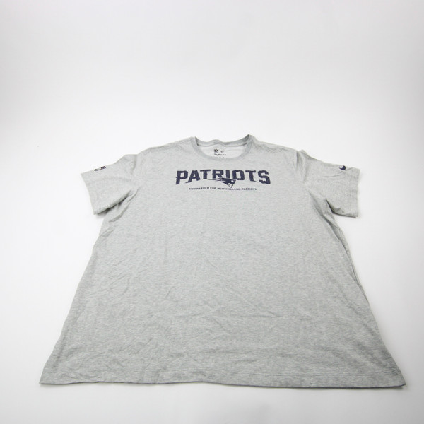 New England Patriots Nike NFL On Field Short Sleeve Shirt Men's Gray New 3XL-TOPS-173255