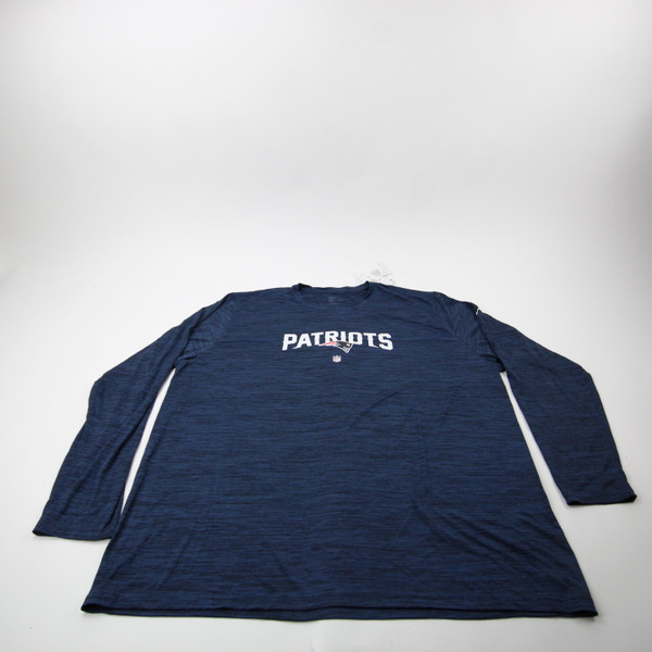 New England Patriots Nike NFL On Field Long Sleeve Shirt Men's New Navy/Heather-TOPS-172952