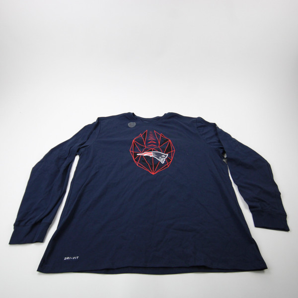 New England Patriots Nike NFL On Field Long Sleeve Shirt Men's Navy New 3XL-TOPS-173041
