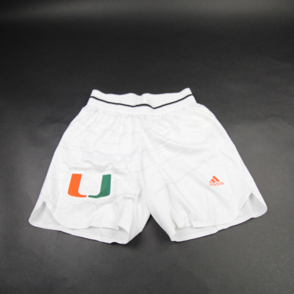 Miami Hurricanes adidas Practice Shorts Women's White/Green New S-SHOR-037487