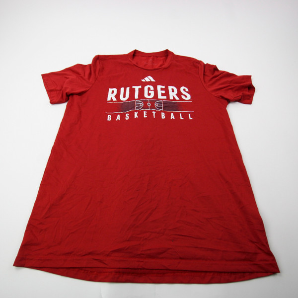 Rutgers Scarlet Knights adidas Aeroready Short Sleeve Shirt Men's Red Used LT-TOPS-173675