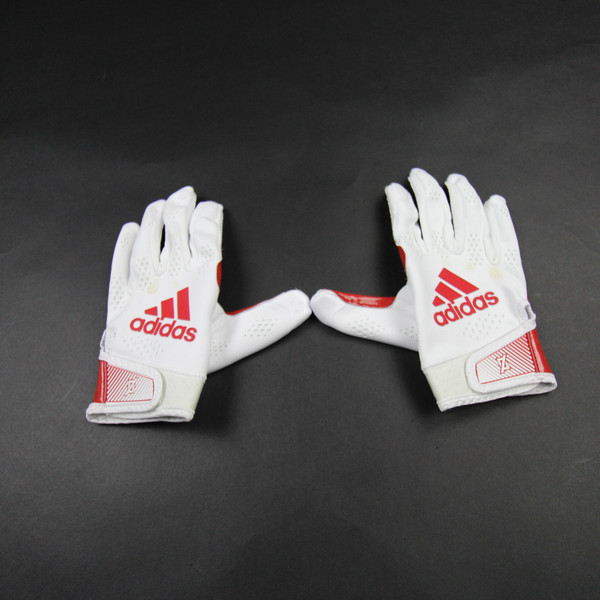 adidas adizero Gloves - Receiver Unisex White/Red Used L-EQPT-006490