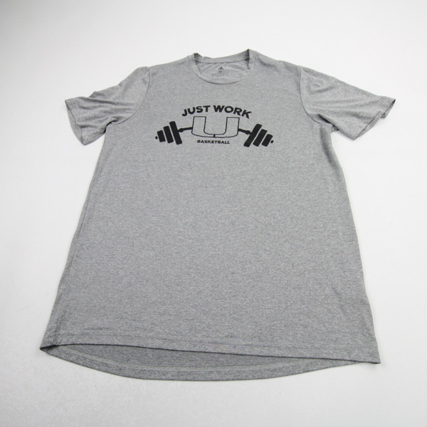 Miami Hurricanes adidas Short Sleeve Shirt Men's Gray Used M TOPS-174353