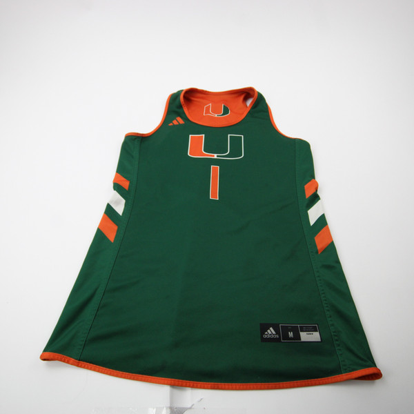 Miami Hurricanes adidas Practice Jersey - Basketball Women's Used Orange/Dark Green M-JRSY-010641