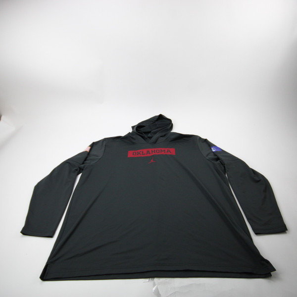 Oklahoma Sooners Air Jordan Dri-Fit Long Sleeve Shirt Men's Gray Used 4XL-TOPS-174512