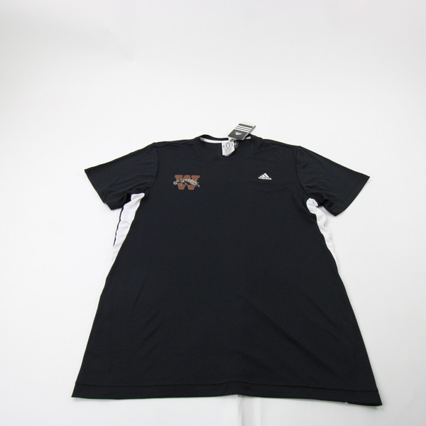 Western Michigan Broncos adidas Short Sleeve Shirt Men's Black New M-TOPS-174591