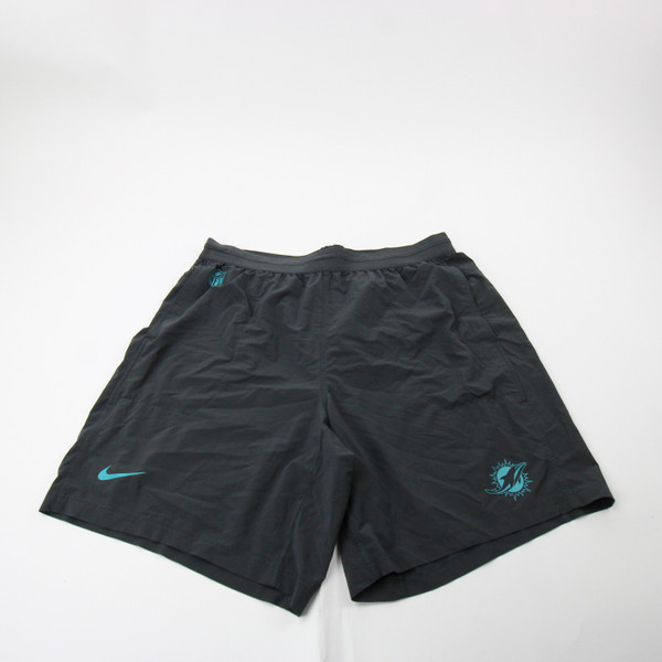 Miami Dolphins Nike NFL On Field Dri-Fit Practice Shorts Men's Gray/Aqua Used-SHOR-037598