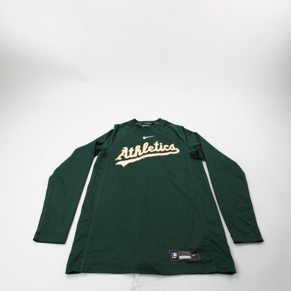 Oakland Athletics Nike MLB Authentic Long Sleeve Shirt Men's Green Used M-TOPS-174915