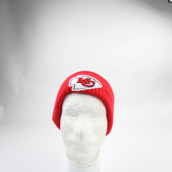 Kansas City Chiefs New Era Winter Hat Unisex Red Used OSFM HATS-016429