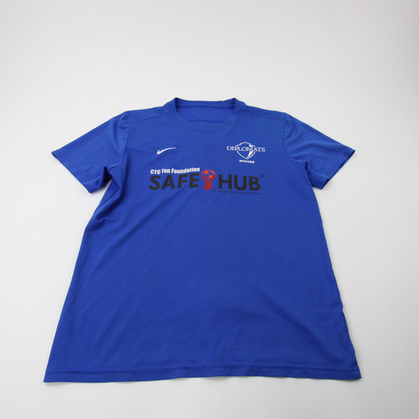 F&M Diplomats Nike Dri-Fit Short Sleeve Shirt Men's Blue/White Used L-TOPS-176364