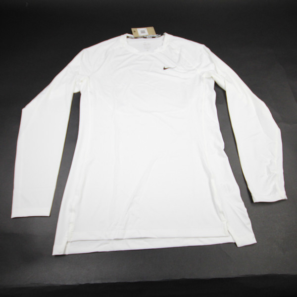 Nike Pro Dri-Fit Long Sleeve Shirt Men's White New with Tags-TOPS-169397