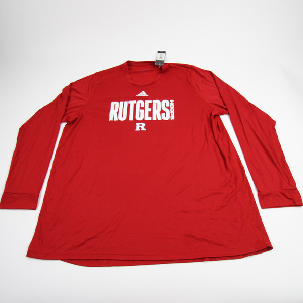 Rutgers Scarlet Knights adidas Long Sleeve Shirt Men's Red New with Tags 3XLT TOPS-176671