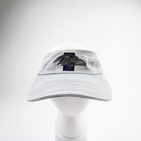 Baltimore Ravens New Era Visor Unisex Light Gray Used OSFM HATS-016557