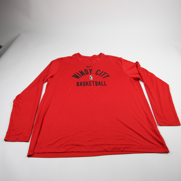 Windy City Bulls Nike Nike Tee Long Sleeve Shirt Men's Red Used XXL TOPS-182523