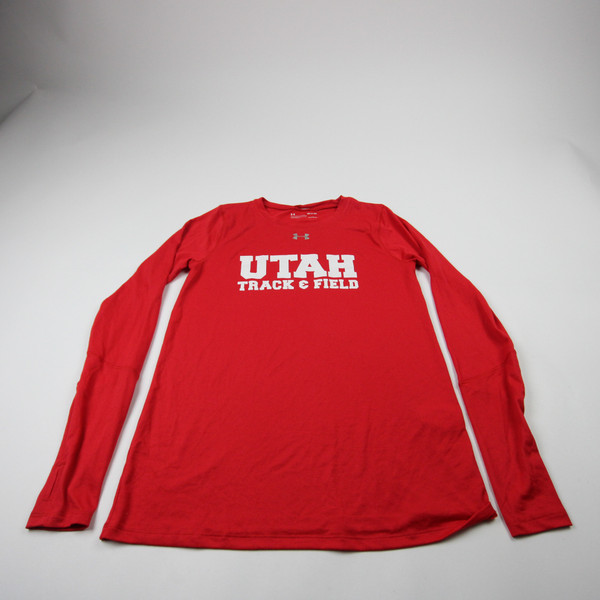 Utah Utes Under Armour HeatGear Long Sleeve Shirt Men's Red Used S TOPS-182584