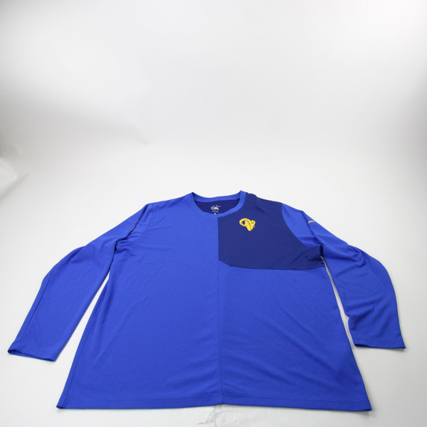 LA Rams Nike NFL On Field Dri-Fit Long Sleeve Shirt Men's Blue Used 3XL TOPS-174850