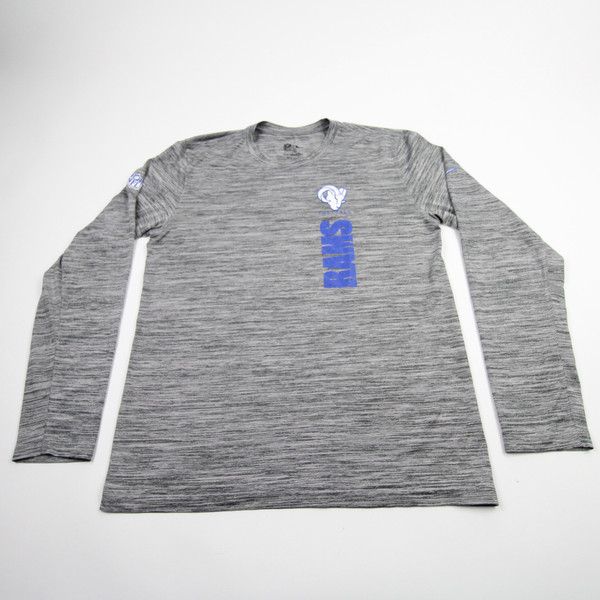 LA Rams Nike NFL On Field Dri-Fit Long Sleeve Shirt Men's Gray Used M TOPS-176873
