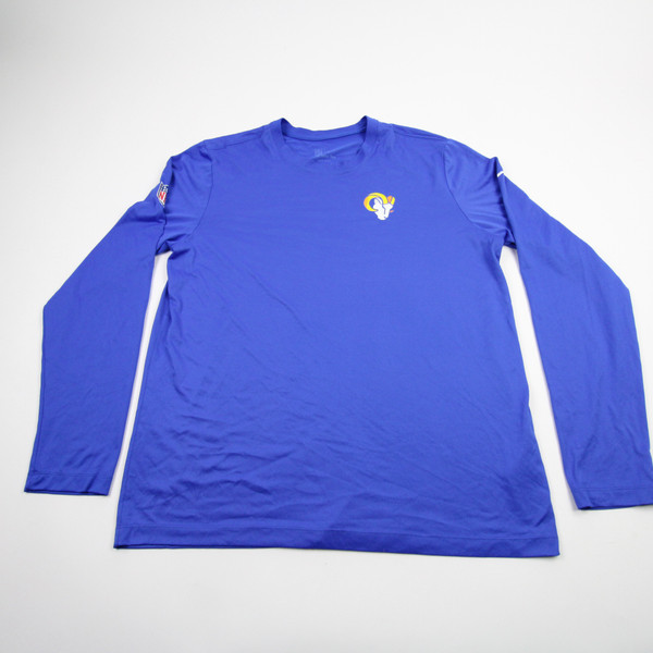 LA Rams Nike NFL On Field Dri-Fit Long Sleeve Shirt Men's Blue Used L TOPS-176877