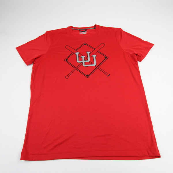 Utah Utes Under Armour Short Sleeve Shirt Men's Red Used M TOPS-176982