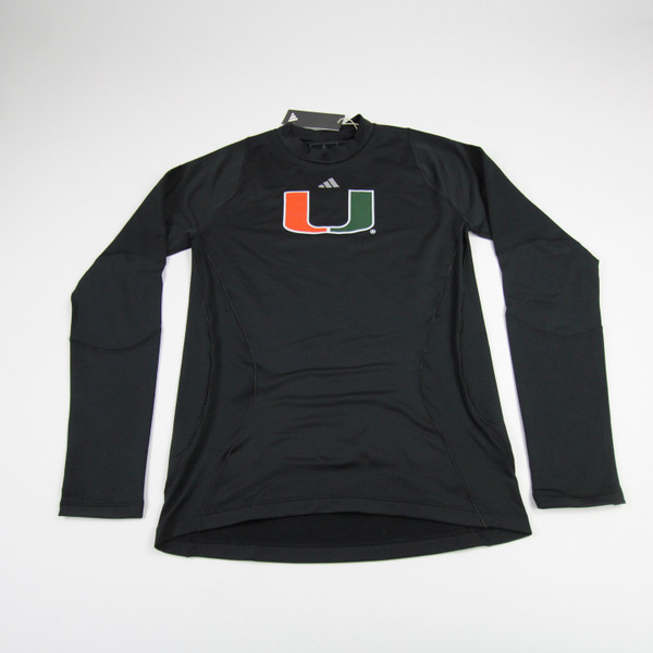 Miami Hurricanes adidas Long Sleeve Shirt Men's Black New with Tags S TOPS-177028