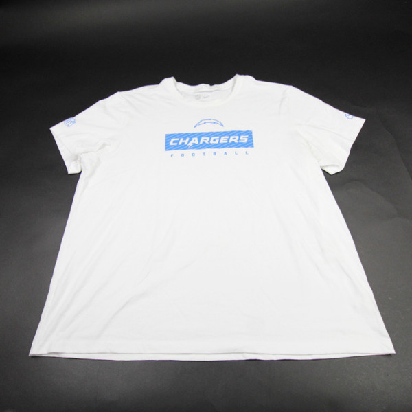 Los Angeles Chargers Nike Dri-Fit Short Sleeve Shirt Men's White Used 3XL TOPS-176525