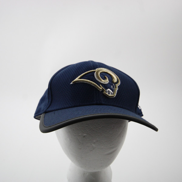 LA Rams New Era 39thirty Fitted Hat Men's Navy Used LXL HATS-016647