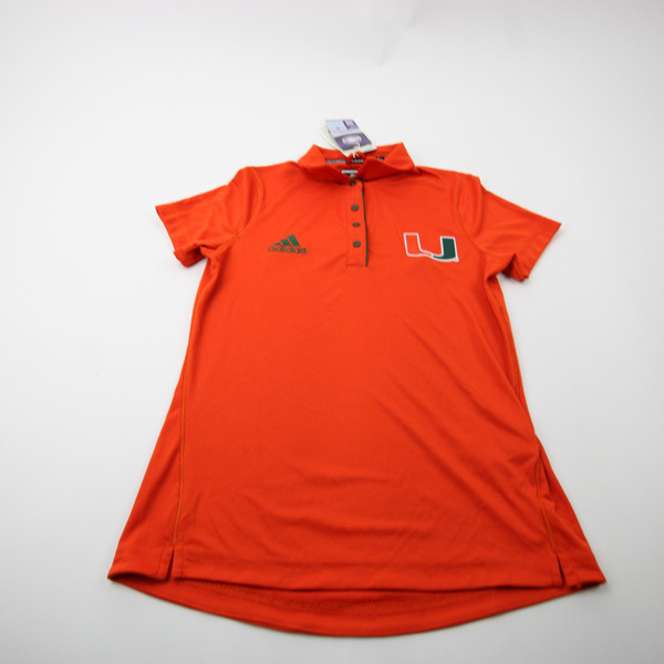Miami Hurricanes adidas Polo Women's Orange New with Tags Multiple Sizes TOPS-177326