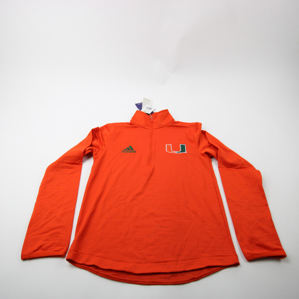 Miami Hurricanes adidas Pullover Women's Orange New with Tags XS TOPS-177327