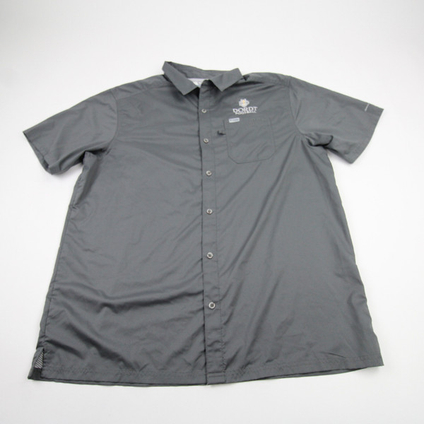 Dordt Defenders Columbia Button-Up Men's Dark Gray New without Tags XL TOPS-177528